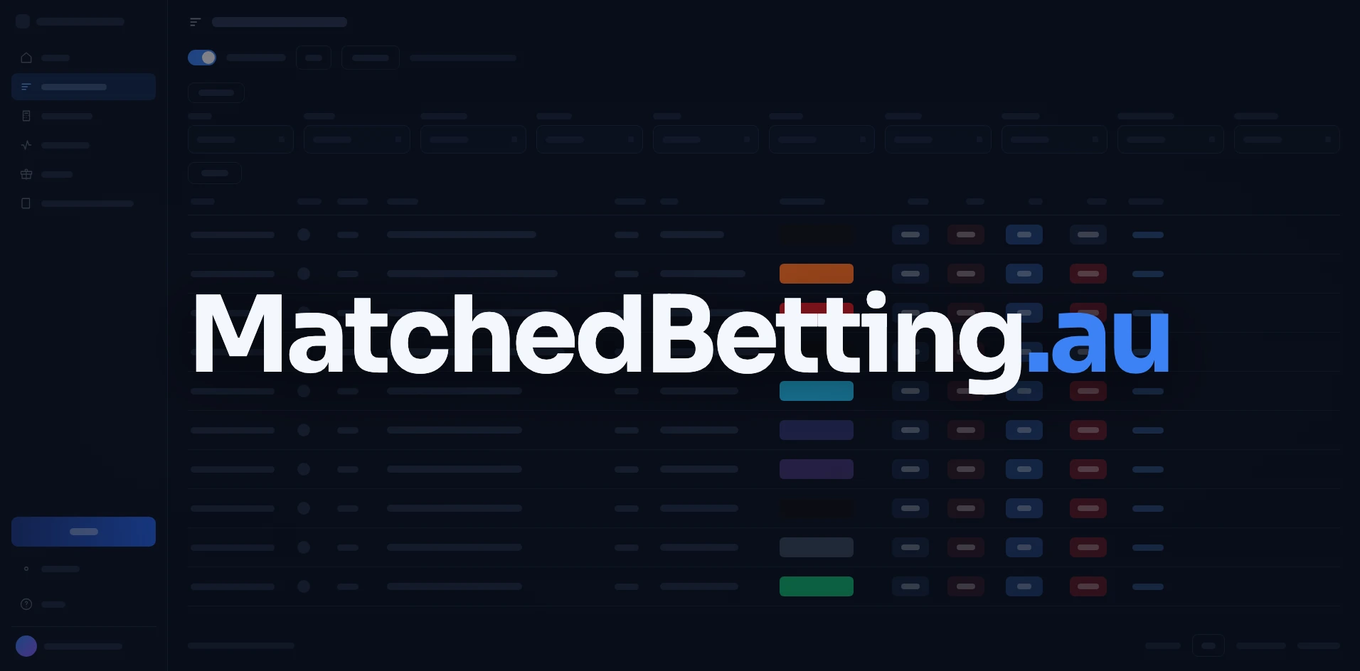 MatchedBetting.au odds matcher dashboard