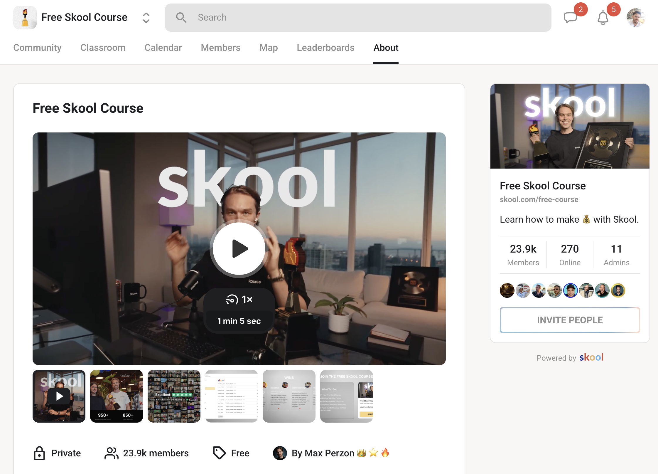 Free Skool Course screenshot on skool.com