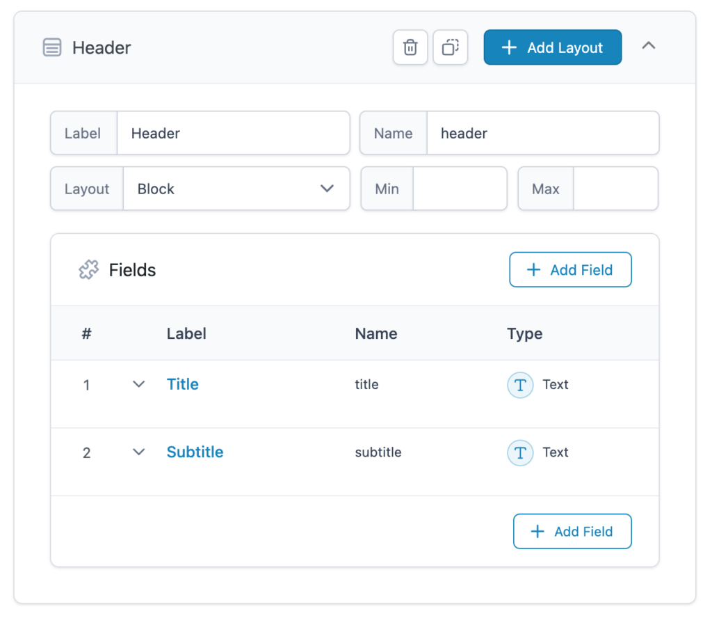 Creating flexible content layout in Advanced Custom Fields