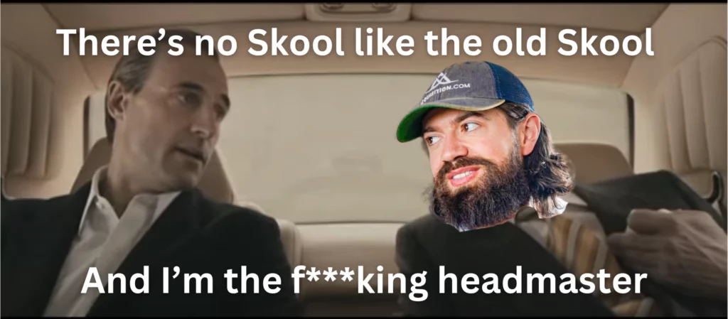 An actual photograph taken from when Alex Hormozi signed the deal to invest in Skool.com