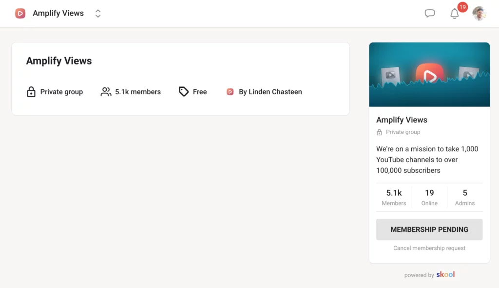 Skool.com Amplify Views community